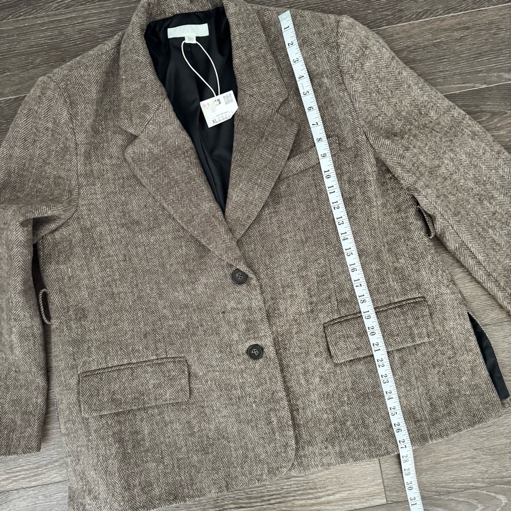Zara Brown Blazer Jacket - Picture 9 of 15